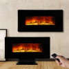 36 Inch Curved Front Electric Fireplace,Freestanding or Wall Mounted Electric Fireplace with Adjustable Flame Color & Remote Control