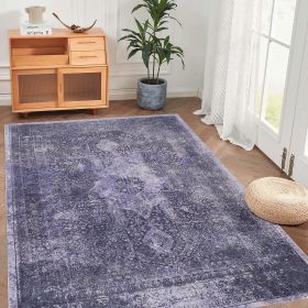 Area Rugs 9x12 Living Room, Washable Area Rug, Low-Pile, Non-Slip, Non-Shedding, Foldable, Kid & Pet Friendly - Area Rugs for living room, bedroom