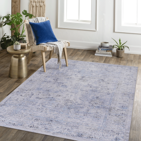 Area Rug 3x5, Washable Rug, Low-Pile, Non-Slip, Non-Shedding, Foldable, Kid & Pet Friendly - Area Rugs for living room, bedroom, kitchen