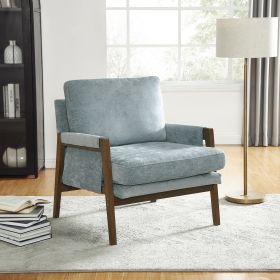 Kelly Mid-Century Modern Velvet Accent Armchair, Blue