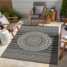 Sunshine GC_HAR2017 Anthracite 7 ft. 10 in. x 10 ft. 3 in. Indoor/Outdoor Area Rug