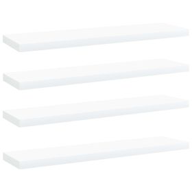 Bookshelf Boards 4 pcs White 15.7"x3.9"x0.6" Engineered Wood