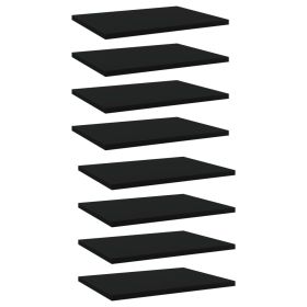 Bookshelf Boards 8 pcs Black 15.7"x11.8"x0.6" Engineered Wood