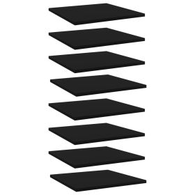 Bookshelf Boards 8 pcs Black 15.7"x15.7"x0.6" Engineered Wood