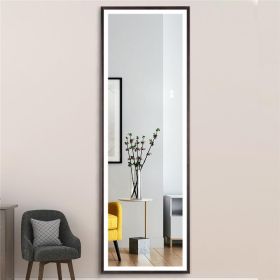 22" x 65" Led Lighted Full Length Mirror; Body Mirrors with Oil Brass Frame; Touch Switch and Stepless Dimmable