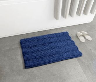 Bath Mat Rug; Bathroom Rug; Bath Mat Non-Slip; Soft Chenille Shower Mats for Bathroom; Super Water Absorbent; Machine Washable; (Blue; 40" x 60")