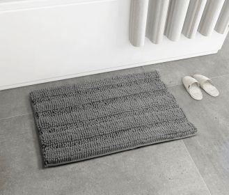 Bath Mat Rug; Bathroom Rug; Bath Mat Non-Slip; Soft Chenille Shower Mats for Bathroom; Super Water Absorbent; Machine Washable; (Dark gray; 50" x 80")