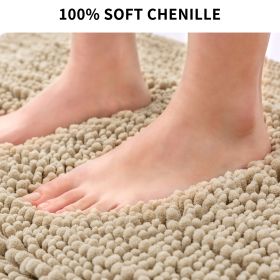 Chenille Bathroom Rug Mat; Extra Soft Thick Absorbent Shaggy Bath Rugs; Non-Slip Machine Wash Dry Plush Bath Mats for Bathroom; Shower; and Tub (60``x