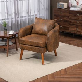 COOLMORE Wood Frame Armchair, Modern Accent Chair Lounge Chair for Living Room