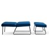 Dark Blue Modern Lazy Lounge Chair, Contemporary Single Leisure Upholstered Sofa Chair Set