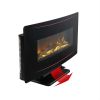 36 Inch Curved Front Electric Fireplace,Freestanding or Wall Mounted Electric Fireplace with Adjustable Flame Color & Remote Control