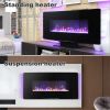 36 Inch Curved Front Electric Fireplace,Freestanding or Wall Mounted Electric Fireplace with Adjustable Flame Color & Remote Control